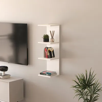Produktbild von Wandregal 'Surahammar' 95 x 30 x 28 cm Dekoregal mit 4 Ablagen Weiß
