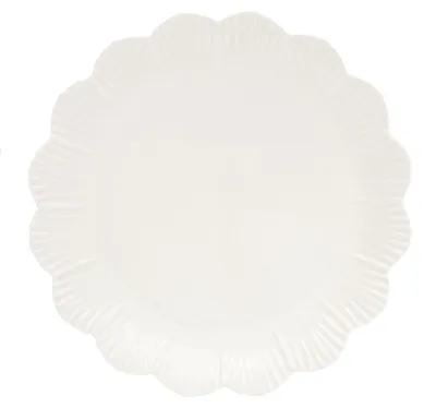 Produktbild von Speiseteller FLEURI BIANCO Wellendekor D. 26cm weiß Porzellan Easy Life
