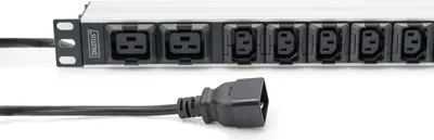Produktbild von Steckdosenleiste Aluminium PDU 1U DIGITUS 16A 230VAC 50/60Hz 8x C13 2 x C19
