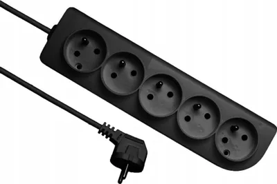 Produktbild von Verlängerungskabel mit Erdung, 5-fach, schwarz, 5m OMY 3x1 Elgotech EPS-505-2