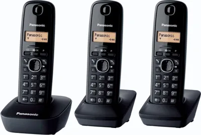 Image de Panasonic KX-TG1613, Téléphone DECT, 50 entrées, Identification du nom et de l'appelant, Noir