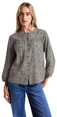 Productafbeelding van Street One gestructureerd blouse met details, katoen, crème kleur, maat 42
