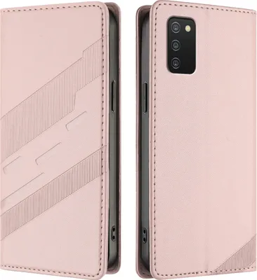 Produktbild von Hülle für Samsung Galaxy A03s, Kunstleder Brieftaschen Handyhülle mit Kartenfach und Standfunktion Pink
