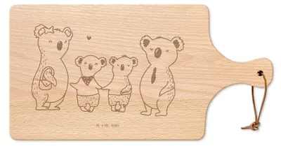 Produktbild von Mr. & Mrs. Panda Brett Koala Familie zwei - Transparent - Geschenk, Frühstücksbrett, jausenbrett, Koalabär, Schneidebrett, Brotzeitbrett, Zusammen, Muttertag, Hackbrett