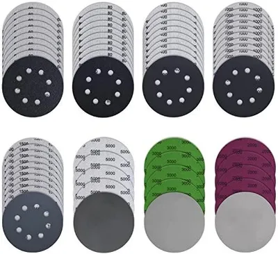 Zdjęcie produktu dla Papier ścierny 125 mm na rzep tarcze szlifierskie zestaw 65 sztuk do szlifo