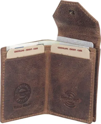 Produktbild von GreenLand Nature Leder Geldbörse Montana Card Wallet RFID Brown braun