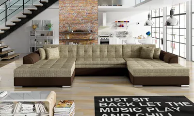 Produktbild von Ecksofa Couchgarnitur Vento mit Schlaffunktion – Großzügige Wohnlandschaft in U-Form