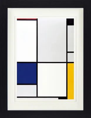 Zdjęcie produktu dla Piet Mondrian Oprawiony obraz z eleganckim passe-partout | Obrazy ścienne | W ramie obrazu - Tableau I, 1921 (40 x 30 cm)