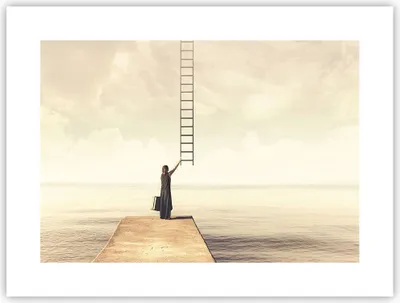 Produktbild von Poster - Poster ohne Rahmen - Symbol Frau Leiter - 40x30 cm - Wand Bild - Wanddeko - Wandbilder - Kunstposter - Wandposter - Bilder - Kunstdruck - Wanddekoration - Wandbild - P2XAA40x30-4339