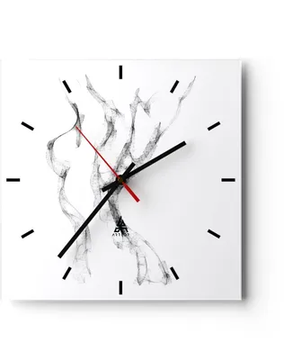 Produktbild von Wanduhr - Quadrat - Glasuhr - Frau Körper Nacktheit - 30x30cm - Schleichendes Uhrwerk - Lautlos - zum Aufhängen bereit - Dekoration Modern - Wanddekoration aus Glas - C3AC30x30-4938
