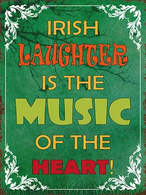 Produktbild von vianmo Holzschild 40x30 cm irish laughter is the music of
