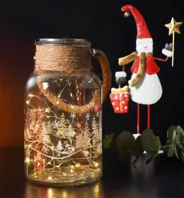 Produktbild von LED Dekoration MAGICHOME WEIHNACHTEN, GLASGEFÄß, warmweiß, 13x23,5 cm