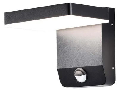 Zdjęcie produktu dla Kinkiet zewnętrzny LED z czujnikiem 11020S czarny 17W Ciepła biel 2520lm aluminium wym:17x17,8x16cm IP65 V-TAC
