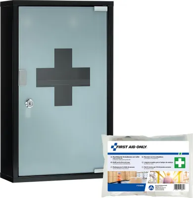 Produktbild von FIRST AID ONLY Medizinschrank DIN 13169 schwarz
