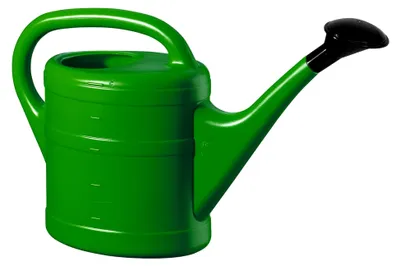 Produktbild von Gießkanne aus Kunststoff, 5 Liter, Grün, im 2er-Set mit Brause und Bügelgriff