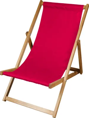 Produktbild von Liegestuhl Strandliege Sonnenliege Gartenliege Holz Geölter Liege Holzstrandliege 120kg Rot