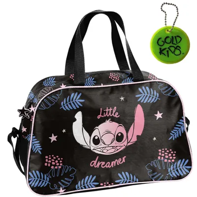 Produktbild von Sporttasche Kinder für Mädchen & Jungen - Umhängetasche mit Stitch Motiv - Schwimmtasche mit verstärktem Boden - Trainingstasche 40 x 25 x 15 cm