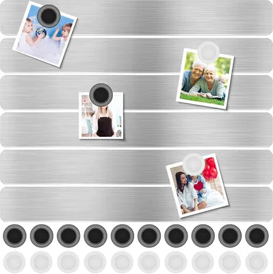 Produktbild von Magnettafel 6 Stück Magnettafeln Memotafel Selbstklebend Magnetboard Magnetstreifen mit 20 Starke Magnete für Kühlschrank Dokumente Fotos Küchen