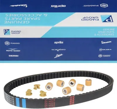 Produktbild von Inspektionskit Keilriemen/Variorollen/Gleitstück für Piaggio Hexagon MP3 X7 8 9 / Vespa GTS GTV GT / Aprilia Gilera 125