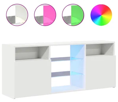 Produktbild von vidaXL TV-Schrank mit LED-Leuchten Weiß 120x30x50 cm