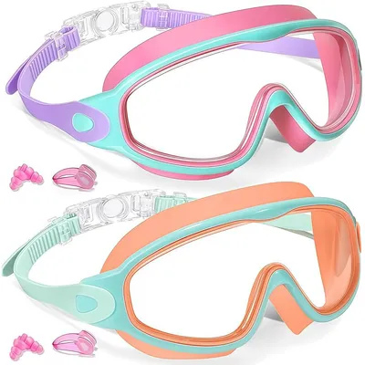 Produktbild von Schwimmbrille Taucherbrille Kinderbrille - Breites Sichtfeld - Anti-Beschlag - UV-Schutz - 2 Stück - 3 bis 15 Jahre