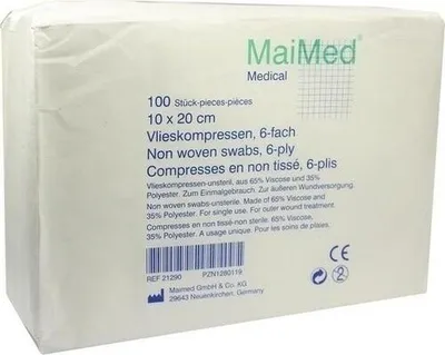Image de MaiMed compresses non stériles en polaire 6 couches 100 pièces 10 x 20 cm