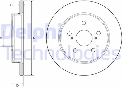Produktbild von 2x DELPHI Bremsscheibe BG4928C für TOYOTA C-HR (AX10) für LEXUS ES VII (XZ10)