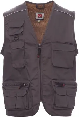 Produktbild von PAYPER Weste POCKET – funktionale Arbeitsweste mit vielen Taschen, robust, leicht, für Handwerk, Logistik, Outdoor rauchgrau 3XL