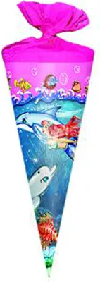 Produktbild von Schultüte / Zuckertüte / Länge: 25cm / rund / "Meerjungfrau"