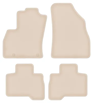Produktbild von Velours-Fußmatten für Fiat Qubo 2008-2020 (Kombivan) – 4-tlg, Beige, passgenau – Wielganizator FORTUNA