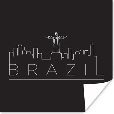 Produktbild von MuchoWow® Poster Stadtbild "Brasilien" mit schwarzem Hintergrund 50x50 cm - Wohnzimmerdekoration