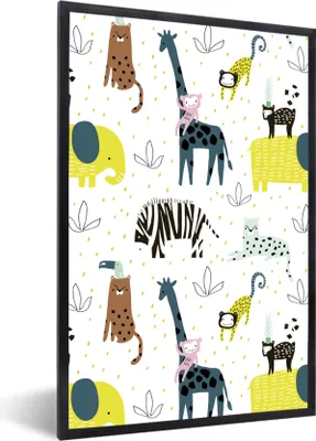Produktbild von MuchoWow® MuchoWow® Gerahmtes Poster Tiere - Natur - Muster 60x90 cm - Poster mit zchwarzem Bilderrahmen - Kunst