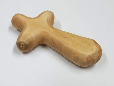 Olivenholz Trostkreuz handgeschnitzt 10,16 cm, Gebetskreuz für die Hand