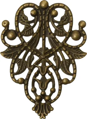 Produktbild von 10 Deko - Ornament - Platten, Ranke, 48x35mm, antikmessing