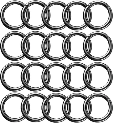 Imagen del producto de Mosquetones redondos, aleación de zinc, 28 mm, para llaveros