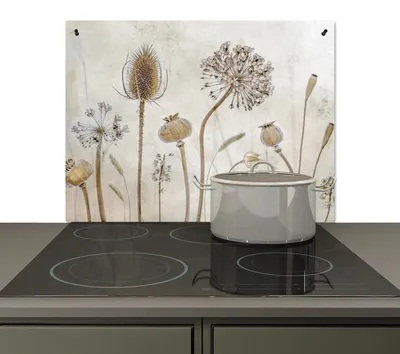 Productafbeelding van © Beschermplaat voor keuken - 59x77 cm, aluminium, bescherming voor achterwand van het fornuis