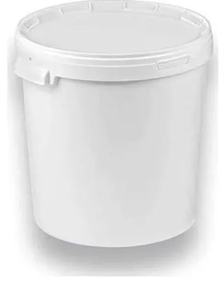 Produktbild von SILPLAST Eimer mit Deckel 30L x 1 Kunststoffeimer 30 Liter lebensmittelecht stapelbar Plastikeimer leer Weiß
