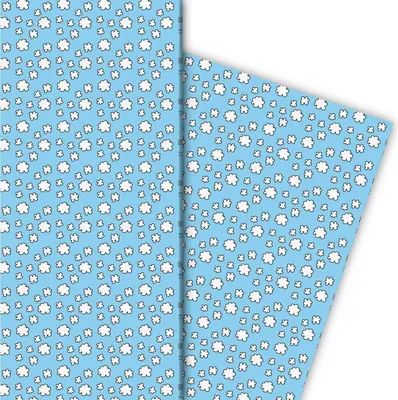Produktbild von Fröhliches Geschenkpapier mit Wolken in hellblau - G6341, 32 x 48cm
