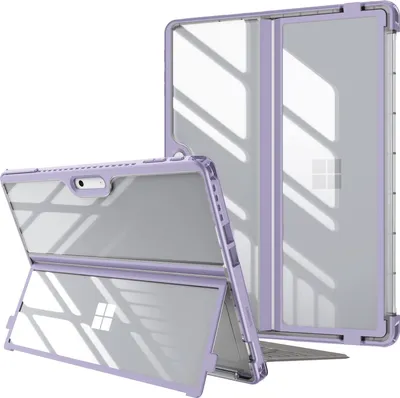 Produktbild von Fintie Hülle für Microsoft Surface Pro 9 / Pro 9 5G 13 Zoll 2022, Stoßfeste Robuste Hartschalen Schutzhülle mit Stifthalter Original Ständer, Type Cover Kompatibel, Pastellviolett