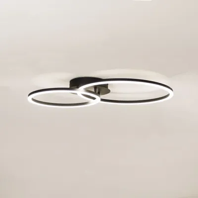 Produktbild von LED-Deckenleuchte - Schwarz - Stahl - Kunststoff - 60 x 39,5 cm