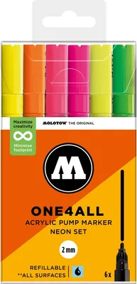 Zdjęcie produktu dla MOLOTOW MO200821 MOLOTOW One4All Acrylstifte farbsortiert 2,0 mm, 6 St.