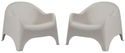 Produktbild von Gartenstuhl Stapelbar - 2 Stück - Beige - Wetterfest - Outdoor-Sessel - 70x80x81 cm - DUMBO - für Terrasse & Balkon