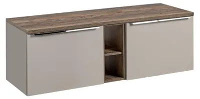 Image de Ensemble de salle de bain VANTA taupe : meuble sous vasque 140cm + plan vasque