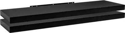 Image de Bolt Edge Étagère murale - Bois noir - Flottant - 80cm - Set de 2 - Photoplank Chambre d'enfant