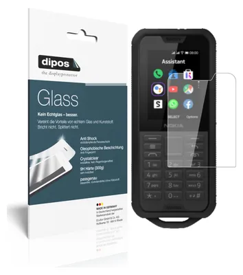 Produktbild von 2x Schutzfolie für Nokia 800 Tough - Anti-Shock 9H Folie dipos Glass Kunststoffglas