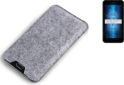 Produktbild von K-S-Trade Filz Handyhülle kompatibel mit Energizer Ultimate U505S Schutzhülle Filztasche Filz Tasche Case Sleeve Handy Hülle Filzhülle grau