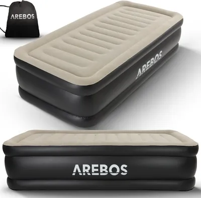 Produktbild von AREBOS Luftbett mit integrierter Pumpe Luftmatratze selbstaufblasend Gästebett  203 x 95 x 51 cm Grau / Anthrazit