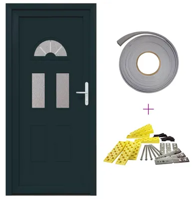 Immagine prodotto di vidaXL Porta d'ingresso antracite 88 x 200 cm PVC