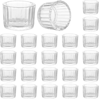 Produktbild von Teelichthalter Glas Teelichthalter Set von 24 Vintage Teelichthaltern 5,5 cm x 3,8 cm Kleine Kerzengläser Teelichthalter Teelichthalter für Hochzeiten Geburtstagsfeiern