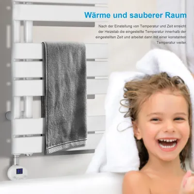 Produktbild von Heilmetz Badheizkörper Elektrisch Smart Home 140 x 50 cm Weiß 800W WLAN & App Handtuchtrockner